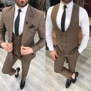 Herenpakken Collectie Voor Mannen Blazer Terno Hombres Single Breasted Peaked Revers Driedelige Jas Broek Vest Slim Fit Luxe 2023