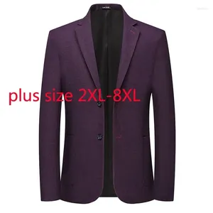 Herenpakken Aankomst Suepr alrge Spring en Autumn Men Fashion Casual Red Suit Coat Single Breasted Blazers Plus Size 2XL-5XL 6XL 7XL 8xl