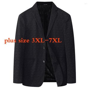 Costumes pour hommes arrivée Super grand printemps et automne hommes mode décontracté imprimé costume manteau Blazers grande taille 3XL 4XL 5XL6XL 7XL