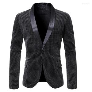 Suisses masculines Automne et Winter Blazers Business Leisure Contrast One Button Suit