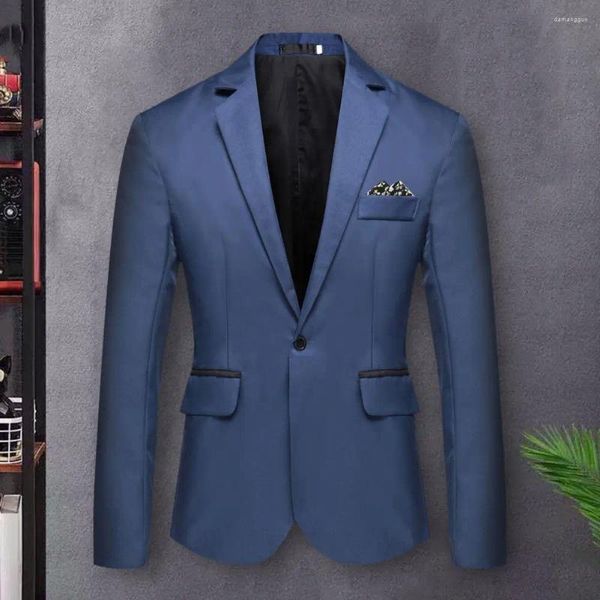 Costumes pour hommes Automne Hommes Slim Fit Costume Manteau Revers Poches Bouton Unique Business Wedding Party Blazer Noir Blanc Couture Veste