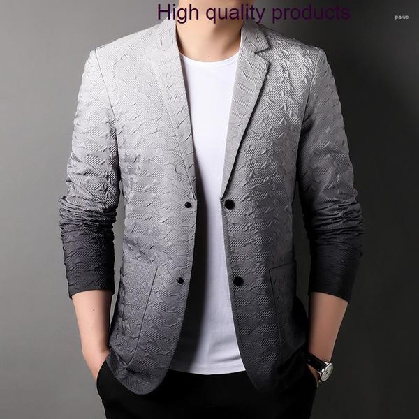 Trajes de hombre Otoño Primavera Blazer Lujo de un solo pecho Dip Dye Chaquetas de traje para hombre Moda Slim Fit Casual Fiesta Hombre Abrigos 3XL