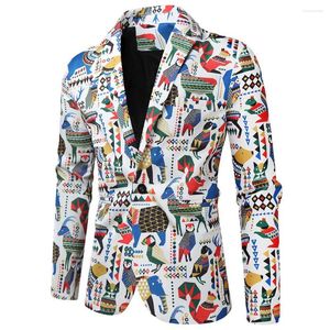 Costumes pour hommes automne printemps hommes mode Blazers drôle 3D imprimé Slim Fit Blazer Hombre fête scène simple boutonnage pour hommes grande taille