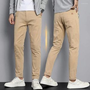 Costumes pour hommes Automne Hiver Casual Pantalon Droit Hommes Épais Stretch Slim Fit Taille Élastique Coton Business Classique Pantalon Coréen Mâle H22