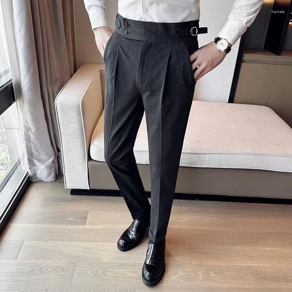 Costumes pour hommes Automne Hiver Taille haute Business Robe Pantalon Hommes Casual Bureau Social Costume Mariage Groom Party Pantalon Vêtements 2023