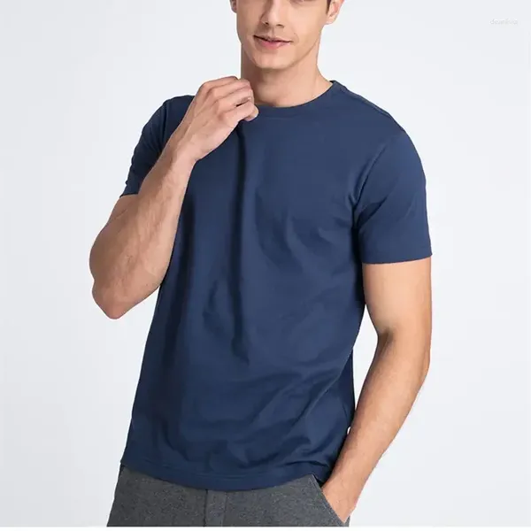 Costumes pour hommes B6220 marque coton hommes T-Shirt col rond couleur Pure à manches courtes hommes T-Shirt XS-3XL homme T-shirts haut T-Shirt pour homme