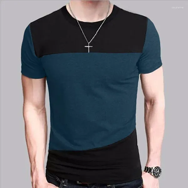 Costumes pour hommes B6292 T-shirt pour hommes Slim Fit T-shirt à col rond pour hommes T-shirt décontracté à manches courtes T-shirt Tops Taille M-5XL TX116-R