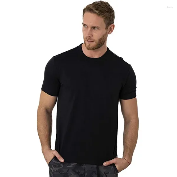 Trajes para hombre B8909 Camiseta de lana merino superfina Capa base Transpirable Secado rápido Antiolor Sin picazón Talla de EE. UU.