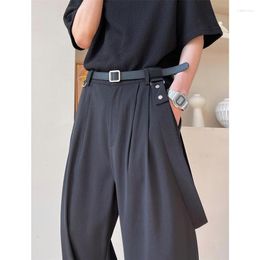 Trajes de hombre Pantalones de traje negros holgados Moda de hombre Social Vestido de hombre Pantalones de gran tamaño de pierna ancha sueltos coreanos M-2XL