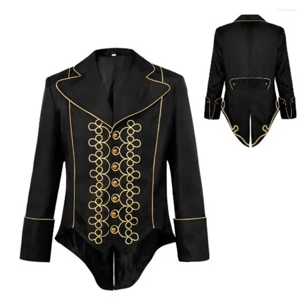 Band des combinaisons masculines Drummer Coat Costume victorien Vintage Military Punk Jacket Golden Star Performance Tuxedo Steampunk Marching