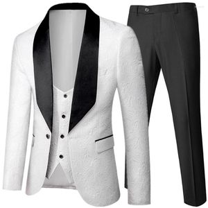 Costumes pour hommes Banquet Processus de gaufrage de plumes Designer Blazer Veste Pantalon Gilet / 2023 Costume Manteau Gilet Pantalon 3 Pcs Robe Ensemble