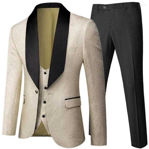Costumes pour hommes Banquet processus de gaufrage de plumes Designer Blazer veste pantalon gilet/joli costume manteau gilet pantalon 3 pièces ensemble