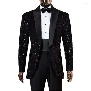 Banquet pour hommes Banquet Men 2 PCS Sequin Terno Masculino Costume Homme Tuxedos Wedding Groom Prom Prom Blazer Blazer sets Jacket Pant