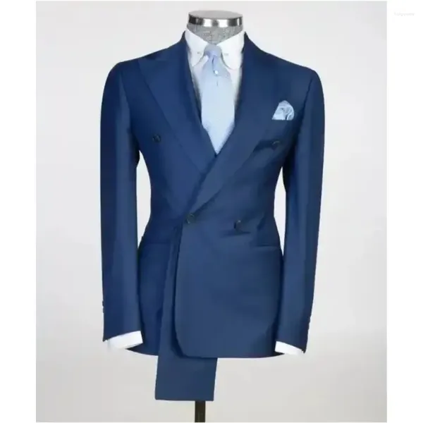 Costumes pour hommes sur mesure 2 pièces avec super col unique veste à double boutonnage pantalon smoking mariage robe de soirée de bal sur mesure blazer ensemble