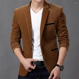 Costumes masculins bigsweeety mens en velours côtelé les blazers automne mâle mâle mince graisse décontractée veste