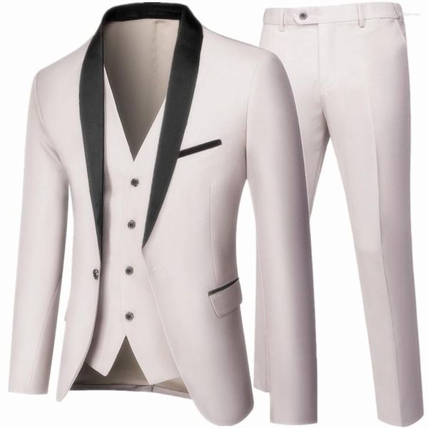 Trajes de hombre negro para hombre, conjunto de tres piezas para fiesta de boda de otoño, talla grande 5XL 6XL, chaqueta para hombre, abrigo, pantalones y chaleco, traje ajustado a la moda