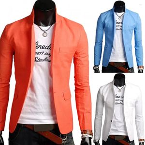Costumes pour hommes Blazer Automne Business Coat Lapel Collier Men Pockets Color Couleur Bouton décor