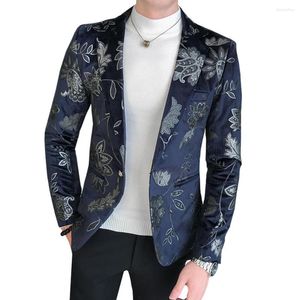 Herenkostuums Blazer Casual Vintage Kraagvorm Lange mouw Print Bloemenjasje Dansfeestblouse Zakelijke stijl Jurkkostuum