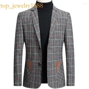 Herenpakken blazer jas casual westerse top jas man man wollen zakelijke zakelijke single suit slanke trend voor man