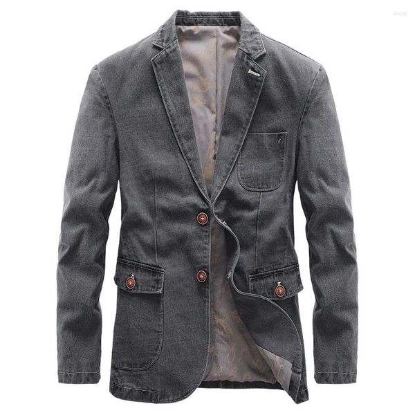 Costumes pour hommes Blazer veste printemps hommes marque costume décontracté 4XL Jean Denim manteau vêtements d'extérieur loisirs mince grande taille hommes Fit