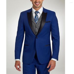 Costumes pour hommes Blazer hommes pour mariage 2023 Terno élégant simple boutonnage noir pointe revers veste pantalon gilet trois pièces Slim Fit Hombre