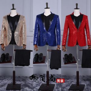 Costumes pour hommes Blazer hommes robe formelle dernier manteau pantalon conceptions Costume Costume Homme paillettes brillant scène mariage mariage pour Blazers