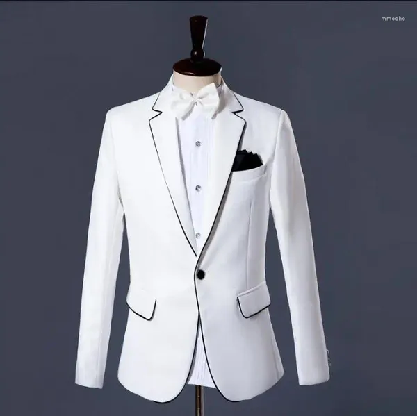 Costumes pour hommes Blazer hommes robe formelle dernier manteau pantalon conceptions Costume Homme Masculino pantalon mariage mariage pour blanc