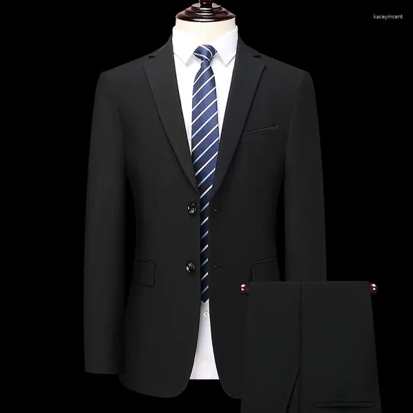 Trajes para hombres (pantalones blazer) Fashion caballero de negocios tendencia casual de negocios boda-ajuste delgado de estilo británico