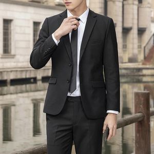 Herenpakken (Blazer Pants) Fashion Trend Business Work Solid Color Meeting Groom Gloem Gentleman Travel Slim-Fit Casual Wedding Suit