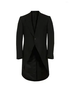 Costumes pour hommes Blazer coupe ajustée veste à queue d'hirondelle manteau décontracté à un bouton