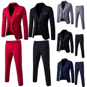 Men's Suit Blazers 1 ensemble de vêtements pour hommes à la mode avec une veste de couleur solide de style coréen et un pantalon de fermeture à glissière Q240507