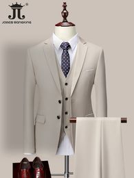 Herrenanzüge Blazer 13 Farben 5XL Jacke Weste Hosen High-End-Marke Formal Business Herrenanzug Dreiteiliger Bräutigam Hochzeitskleid Einfarbiger Anzug 230809