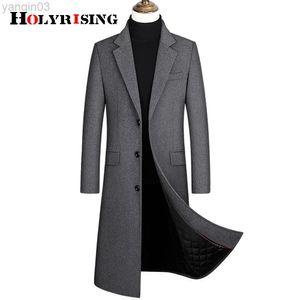 Trajes para hombre, Blazers, invierno 2020, largo por encima de la rodilla, chaqueta de lana ajustada a la moda para hombre, lujo de alta calidad, negocios, caballero, juvenil, grueso, cálido, L220902