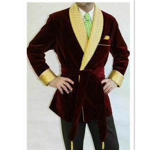 Costumes pour hommes Blazers 2021 Costume Velours Fumer Costume Hommes Veste Designer De Luxe Dîner De Mariage Porter Des Manteaux Châle Revers312e