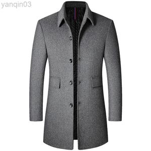 Herenpakken Blazers 2022 Fashion Wool Blends S Casual Company Trenchcoat Leisure overjas mannelijke punkstijl stoffen jassen L220902