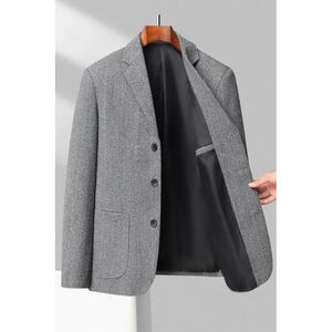 Men's Suits Blazers 2023 Fashion Business Korean Gentleman Wool Trend Slim Hong Kong Style British Casual Wedding Blazer 231031