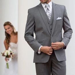 Costumes pour hommes Blazers 2023 Fashion Lapon Single Breasted Charcoal Grey Groom Tuxedos Costume Costume Costume Pantal