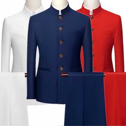Suits para hombres Blazers 2023 Fashion Mens Retro Party Juego de 2 piezas de chaquetas deportivas y pantalones Luxury Borded Tang Dynasty Tanes Plus Tamaño M-6XL Q240507