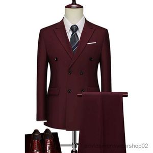 Costumes pour hommes Blazers 2023 Fashion New Mens Business Double Breasted Color Couleur Matter / Male Wedding Slim UNE PIÈCES BLAZERS PANTER