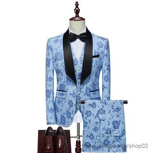 Costumes masculins Blazers 2023 Fashion New Mens Mens Business Wedding Wedding Hosting Cost / Slim Fit Night Robe Blazers Jacket Gest Pantal