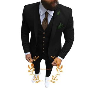 Herenpakken Blazers 2024 Mens kledingset Elegante trouwjurk Bruidegom Evening 3-delige jassen broek en vesten Aangepaste XS-5XL Q240507