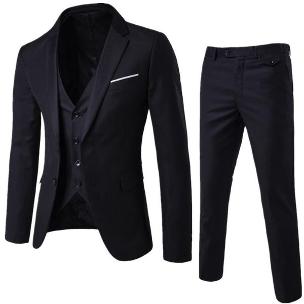 Trajes de hombre Blazers Traje de hombre de 3 piezas Mariage Homme Últimos diseños de pantalón de abrigo Ternos Masculino Slim Fit Esmoquin de boda Formal de negocios