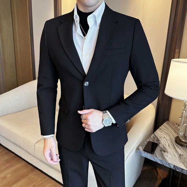 Trajes para hombre Blazers 5 colores Conjunto de 2 piezas Chaqueta + Pantalones Fiesta de boda Slim Fit Trajes masculinos elegantes Conjuntos Novio Vestido de dos botones Traje Homme 7XL-S