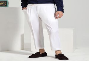 Trajes para hombres Blazers 50% Estilo WooSlim Pantalones recortados para hombre 2022 Otoño Ocio de cintura alta Hombre de negocios Desgaste Moda Blanco Tallas grandes Trou4942379