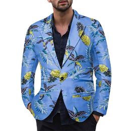 Costumes pour hommes Blazers 8 couleurs Style hawaïen Casual Costume imprimé à un seul bouton Belle série de fleurs Veste florale Manteau M3XL 230720