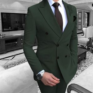 Herenpakken Blazers Army Green Formeel zakelijk huwelijk voor man blazer bruidegom Tuxedos Slim Fit kostuum Homme Mariage 221111