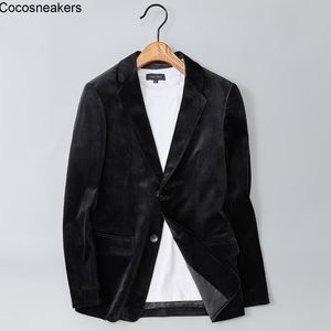 Costumes pour hommes Blazers Automne et hiver Manteau de costume en velours doré Version coréenne Slim Fit Business Loisirs Simple Banquet Formel Top Tendance