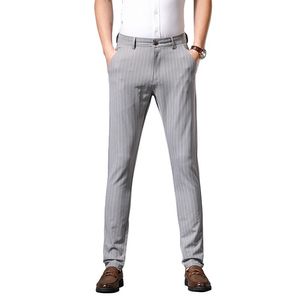 Trajes para hombre Blazers Otoño Pantalones casuales de fibra de bambú Estilo clásico Moda de negocios Pantalones de algodón elásticos grises Clot de marca masculina