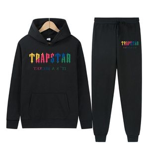 Trajes para hombre Blazers Otoño/Invierno Marca Chándal Sudadera con capucha para hombre Conjuntos deportivos Moda Arco iris Felpa Bordado Fleece Sudadera