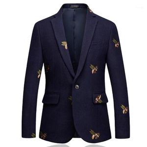 Costumes pour hommes Blazers abeilles Blazer hommes mode mariage bal bouton unique pour homme élégant costume veste 6XL EM2061288h